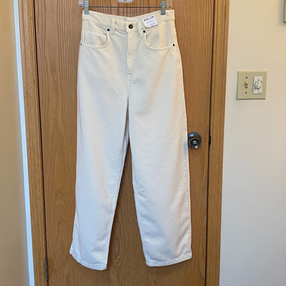 Creme colored Topshop Baggy Cotton Corduroy pants